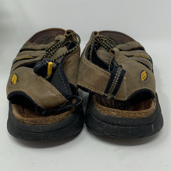 Keen Brown Leather Waterproof Quick Tie Sandals Men’s Size 12 - Picture 5 of 8